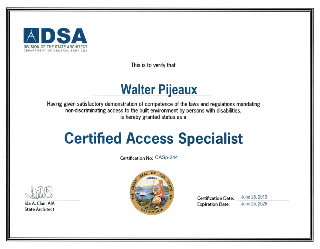 Walter Pijeaux is a Certified Access Specialist